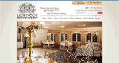 Desktop Screenshot of lightfootrestaurant.com